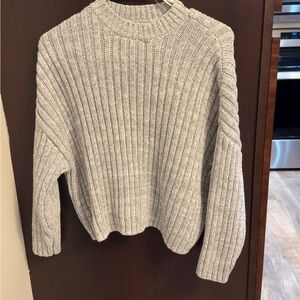 Jessica Simpson Light Gray Ribbed Turtleneck Sweater